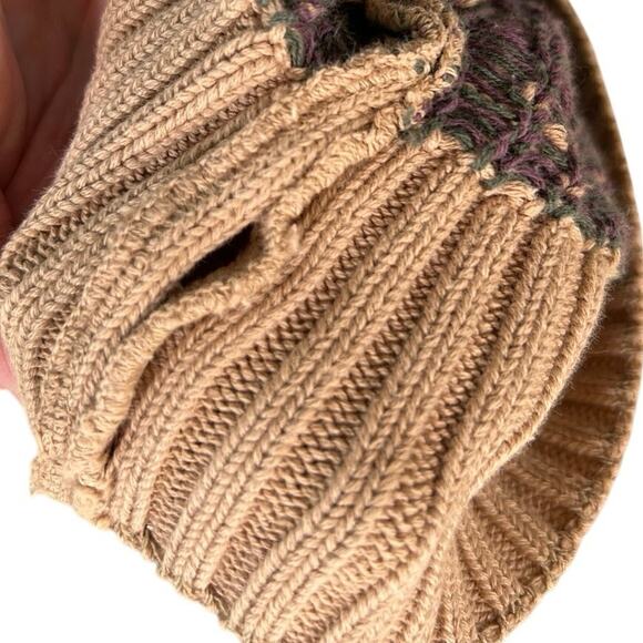 Vintage 90s Preppy Eddie Bauer Camel Diamond Patterned Sweater Men's XLT Grandpa - Picture 8 of 8